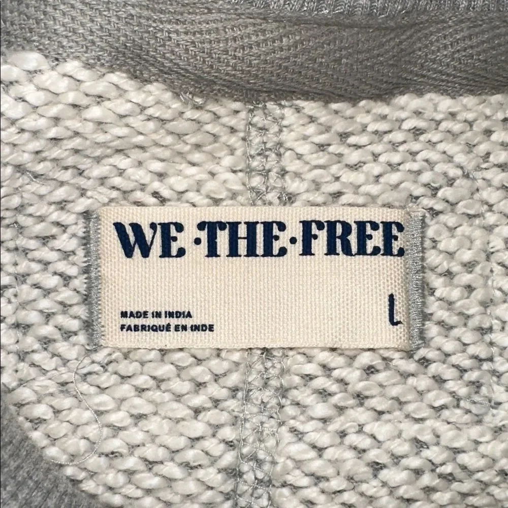 free people L Wonderful Oversized Cotton Sweater Pullover in Heather Gray